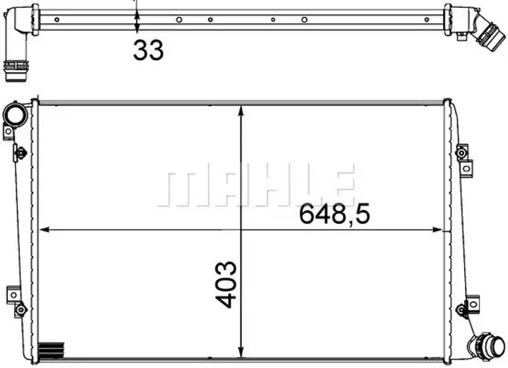 Радіатор охолодження двигуна Caddy III 1.9TDI (648x399x32), MAHLE/KNECHT (CR1203000S) - зображення 1