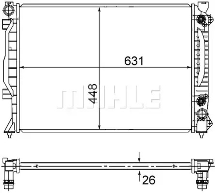 Радіатор 448 mm AUDI, MAHLE/KNECHT (CR1686000S) - зображення 1