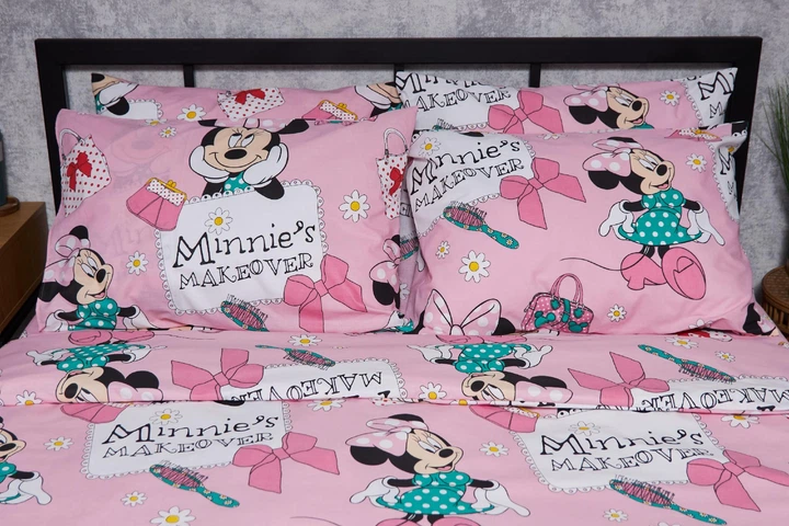 Комплект постільної білизни Moon&Star Бязь Gold Люкс «Minnie's Makeover» полуторний євро 160х220 наволочки 2х50х70 (MS-820004081) - Фото 3 Комплект постільної білизни Moon&Star Бязь Gold Люкс «Minnie's Makeover» полуторний євро 160х220 наволочки 2х50х70 (MS-820004081) - зображення 3