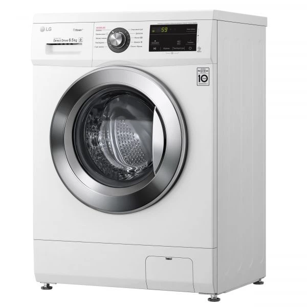 Стиральная машина lg фронтальная, 6,5кг, 1200, a+++, 44см, дисплей, пар, инвертор, белый f2j3ws2w - изображение 4