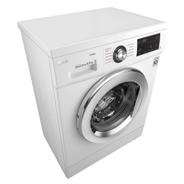 Стиральная машина lg фронтальная, 6,5кг, 1200, a+++, 44см, дисплей, пар, инвертор, белый f2j3ws2w - изображение 6