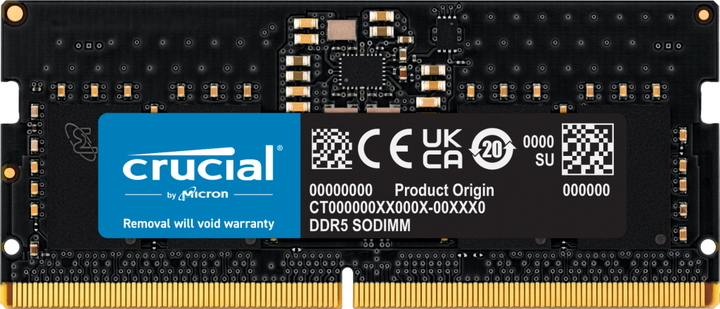 Оперативная память Crucial SODIMM DDR5-5600 8192 MB PC5-44800 (CT8G56C46S5) - изображение 1
