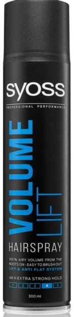 Lakier do włosów Syoss Volume Lift Hairspray dodający objętości Extra Strong 300 ml (9000100590181) - obraz 1