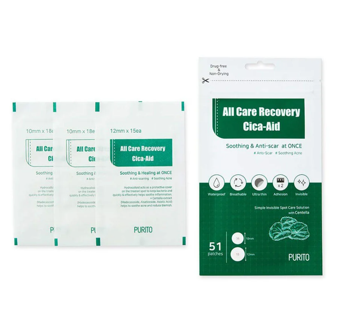 Патчи от прыщей Purito Seoul All Care Recovery Cica-Aid 51 шт в упаковці - изображение 3
