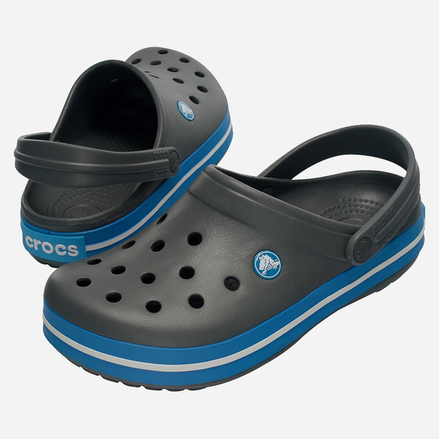 Crocsy męskie Crocs Crocband 11016-07W 41-42 (M8/W10) 26 cm Szary/Niebieski (883503836853) - obraz 2