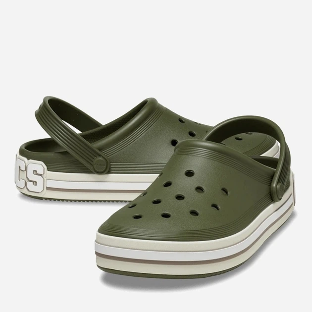 Чоловічі крокси Crocs Off Court Logo 209651;309 42;43 (M9/W11) 27 см Зелені (196265582266) - зображення 3