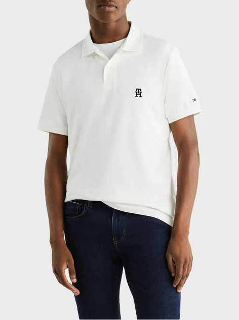 Koszulka polo męska Tommy Hilfiger MW0MW33579 XL Biała (8720645713753) - obraz 1