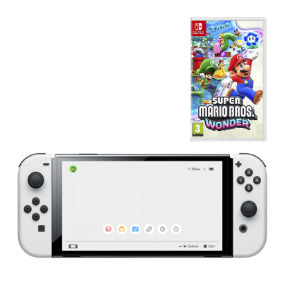 Набор Консоль Nintendo Switch OLED Model HEG-001 64GB White + Игра