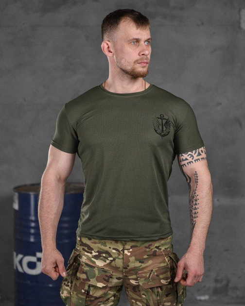 Армейська чоловіча футболка Вірний Назавжди потовідвідна L олива (85911) - зображення 1