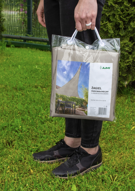 Тент-парус Jumi Garden солнцезащитный 3,6 х 3,6 х 3,6 м песочный - изображение 9