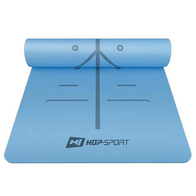 Йога-мат Hop-Sport PU 0,5см 183 x 68см HS-P005GM темно-синий - изображение 5