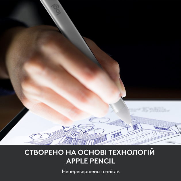 Стилус Logitech Crayon для Apple iPad USB-C Silver (L914-000074) – фото ...