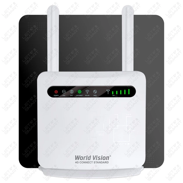Универсальный 4G модем/роутер USB WI-FI 3G/4G LTE World Vision CONNECT STANDARD с двумя антенны по 7 дБи | Скорость 150 Мбит/с. | Выходы для антенны | Поддержка 16 пользователей | Адаптер питания от павербанка | Для операторов Киевстар, Vodafone, Lifecell - изображение 3