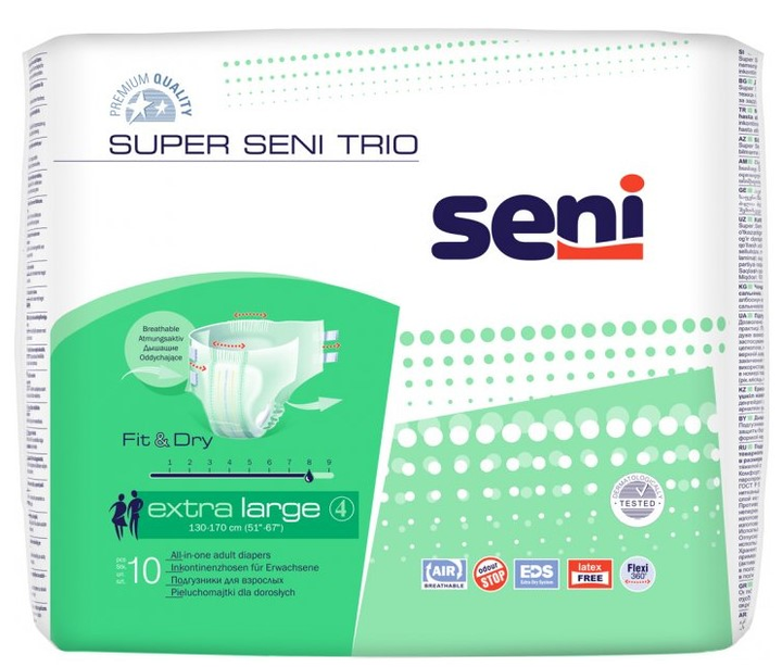 Підгузки для дорослих Seni Super Trio Extra Large 10 шт (5900516691721) - зображення 1