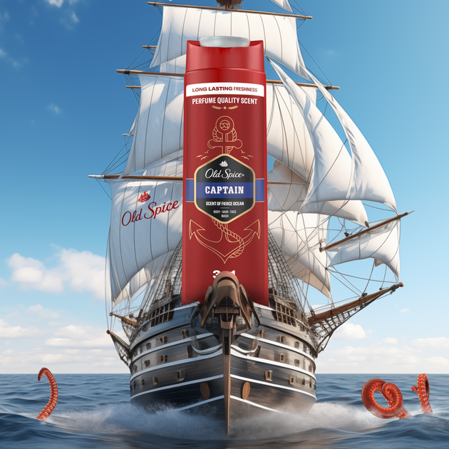 Гель для душу та шампунь Old Spice 2-в-1 Captain для чоловіків 400 мл (8001090965615) - зображення 4
