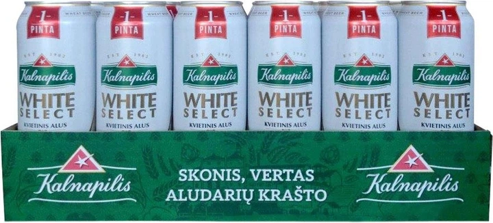 Упаковка пива Kalnapilis White Select светлое нефильтрованное 5% 0.568 л x 24 шт (4770477227571) - Фото 1 Упаковка пива Kalnapilis White Select светлое нефильтрованное 5% 0.568 л x 24 шт (4770477227571) - изображение 1