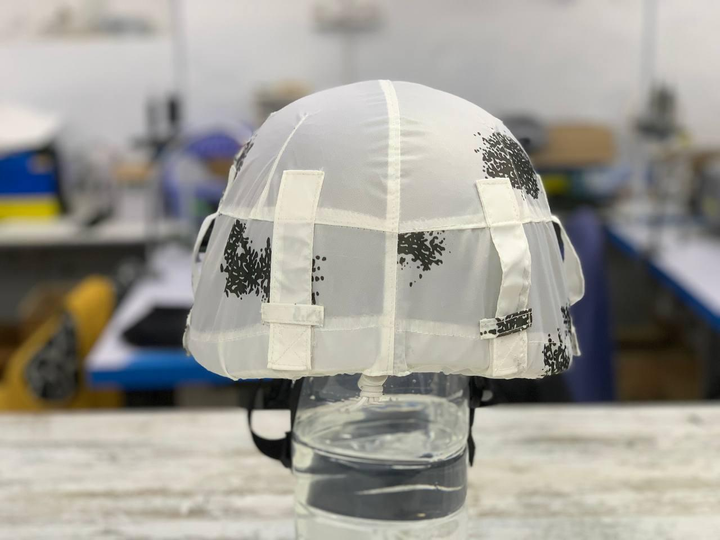 Кавер на каску мич с креплением для очков шлем маскировочный чехол на каску Mich цвет белый ЗСУ армейский - изображение 2