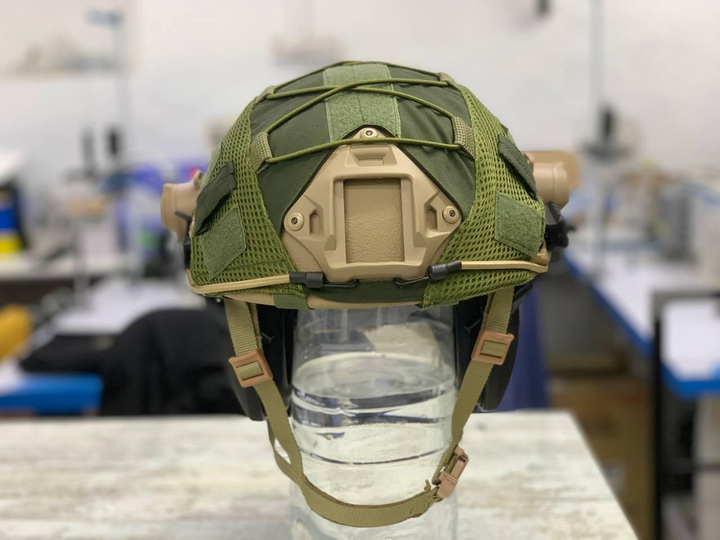 Кавер на каску фаст розмір M/L шолом чехол маскувальний на каску Fast колір олива армійський - зображення 1