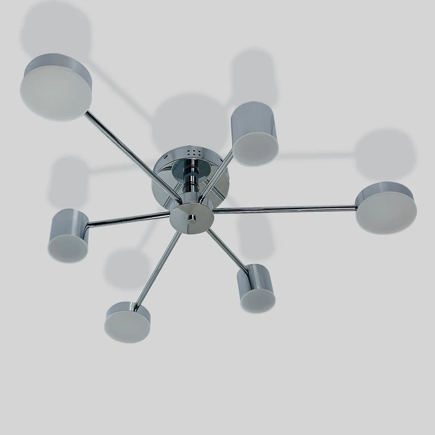 Люстра світлодіодна LED в стилі LOFT на 6 модулів срібна Свет SY-7800/6 CR - Фото 4 Люстра світлодіодна LED в стилі LOFT на 6 модулів срібна Свет SY-7800/6 CR - зображення 4