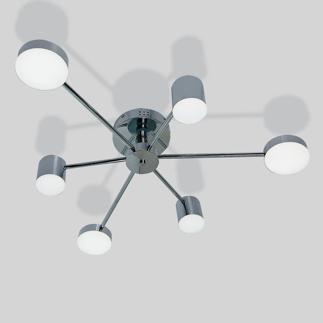 Люстра світлодіодна LED в стилі LOFT на 6 модулів срібна Свет SY-7800/6 CR - Фото 5 Люстра світлодіодна LED в стилі LOFT на 6 модулів срібна Свет SY-7800/6 CR - зображення 5