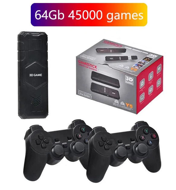 Игровая приставка Y5 64Gb, 4К, 45000 игр + 2 беспроводных джойстика / Консоль для телевизора (игры PSP, PS1) - Фото 1 Игровая приставка Y5 64Gb, 4К, 45000 игр + 2 беспроводных джойстика / Консоль для телевизора (игры PSP, PS1) - изображение 1
