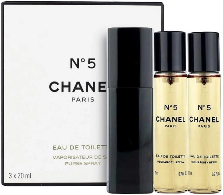 Набір для жінок Chanel Туалетна вода Chanel No.5 Twist and Spray 20 мл + Змінний блок 2 x 20 мл (3145891051209) - зображення 1