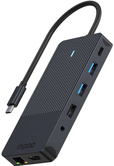 Hub USB-C Rapoo 12 w 1 Black (6940056114143) - obraz 1