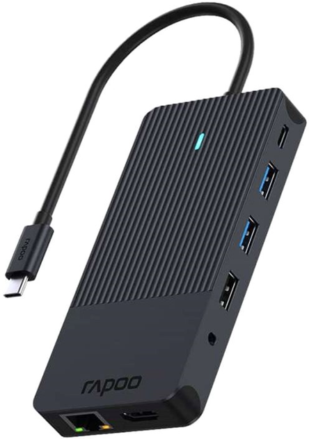 Hub USB-C Rapoo 12 w 1 Black (6940056114143) - obraz 2