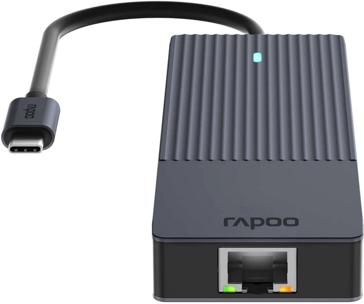 Hub USB-C Rapoo 6 w 1 Black (6940056114105) - obraz 3