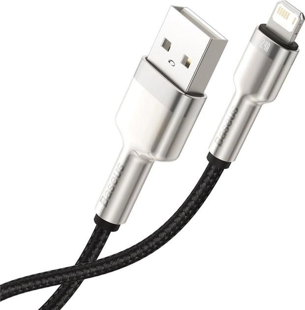 Кабель зарядный Baseus USB - Lightning Cafule Series Metal Data Cable 2м Black (CALJK-B01) - изображение 2