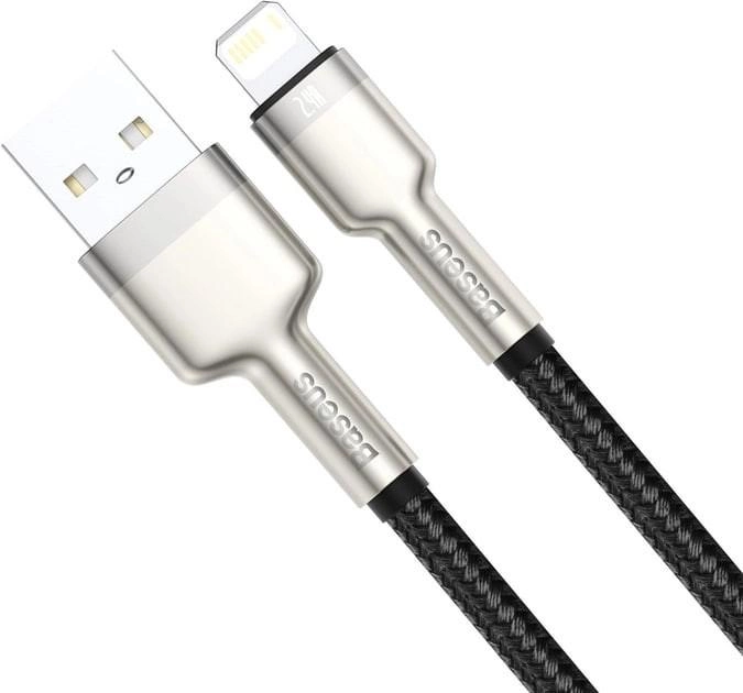 Кабель зарядный Baseus USB - Lightning Cafule Series Metal Data Cable 2м Black (CALJK-B01) - изображение 3