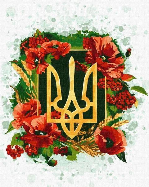 Картина за номерами Патріотична. Квітучий тризуб, 40х50см, термопакет, Идейка (KHO5009) - Фото 1 Картина за номерами Патріотична. Квітучий тризуб, 40х50см, термопакет, Идейка (KHO5009) - зображення 1