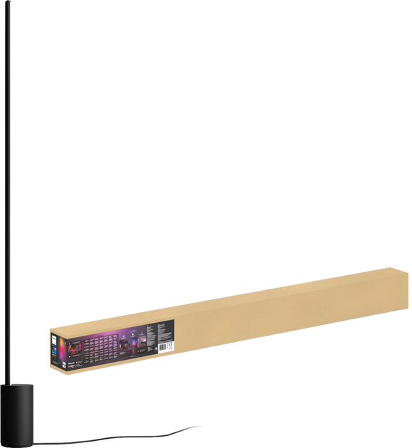 Торшер розумний Philips Hue Signe, 2000K-6500K, RGB, Gradient, ZigBee, Bluetooth, димування, 145 см Black (8718696176269) - зображення 2