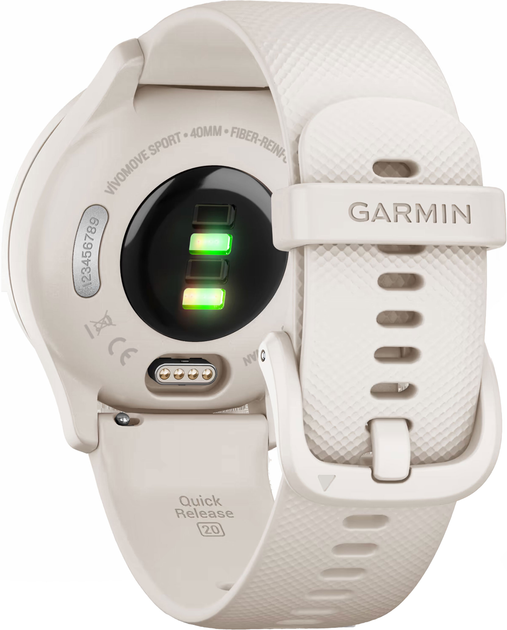 Смарт-годинник Garmin Vivomove Sport Silicone 40 mm White Cream (010-02566-01) - зображення 6