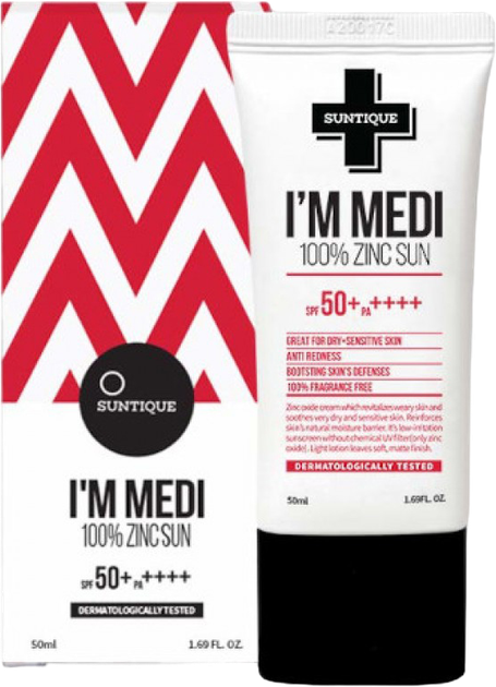 Сонцезахисний крем Suntique I'm Medi 100 Zinc Sun SPF50+ 50 мл (8809548590460) - зображення 1