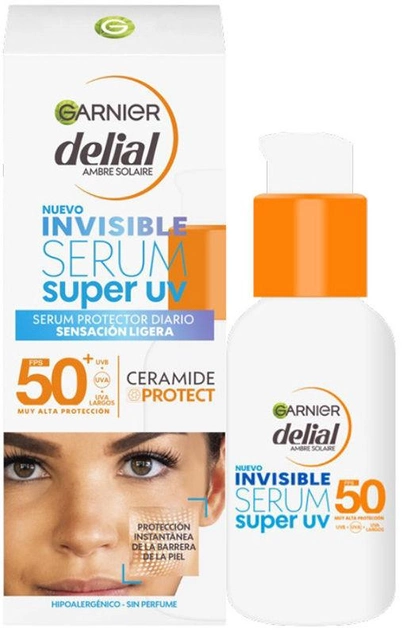 Serum przeciwsłoneczny Garnier Delial Invisible Serum Super UV SPF50+ 40 ml (3600542518383) - obraz 1