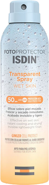 Сонцезахисний спрей Isdin Fotoprotector Wet Skin Spray Transparent Spf50+ 100 мл (8429420239029) - зображення 1