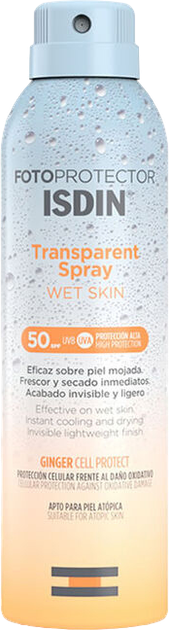 Сонцезахисний спрей Isdin Fotoprotector Wet Skin Spray Transparent Spf50+ 100 мл (8429420239029) - зображення 1