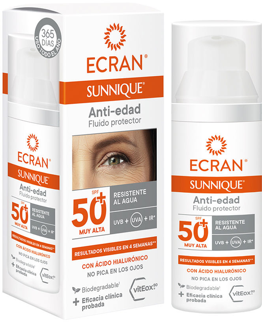 Сонцезахисна пінка Ecran Sunnique Anti-Edad Facial Spf50 50 мл (8411135006904) - зображення 1