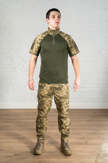 Военная форма убакс с коротким рукавом и брюки CoolMax рип-стоп tactical Пиксель Олива (587) , S - изображение 1