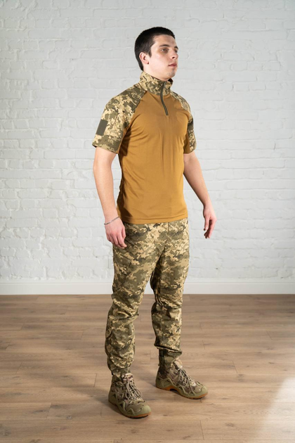 Форма тактическая убакс с коротким рукавом и штаны рип-стоп CoolMax tactical Пиксель Койот (588) , XL - изображение 2