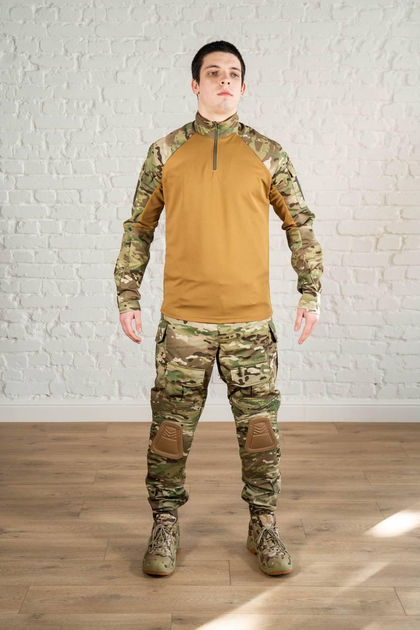Армейская форма убакс и штаны с наколенниками рип-стоп CoolMax tactical Койот Мультикам (598) , L - изображение 1