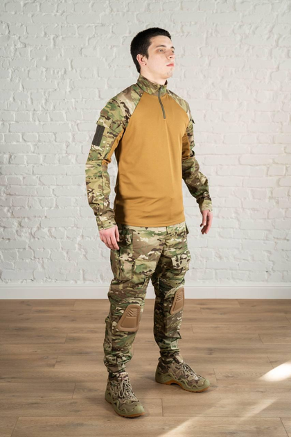 Армейская форма убакс и штаны с наколенниками рип-стоп CoolMax tactical Койот Мультикам (598) , 2XL - изображение 2