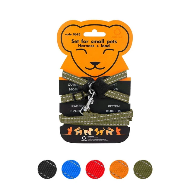 Шлей Dog Extreme из нейлона на планшете для морских свинок, декоративных крис (ширина 10мм, В:22-29см) хаки - Фото 2 Шлей Dog Extreme из нейлона на планшете для морских свинок, декоративных крис (ширина 10мм, В:22-29см) хаки - изображение 2