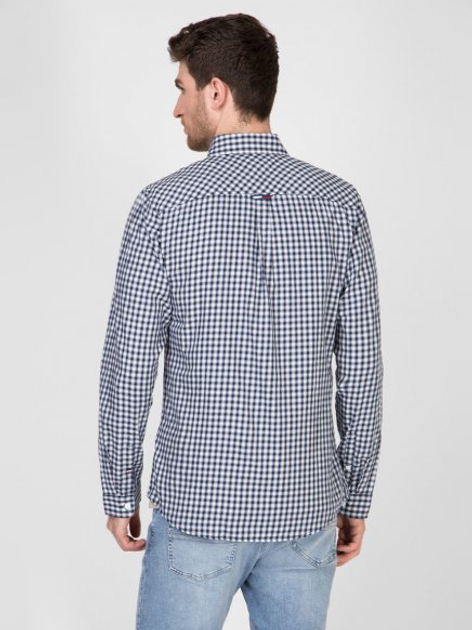 Koszula męska Tommy Jeans Twill Gingham DM0DM07503 S Granatowa (8719861026853) - obraz 2