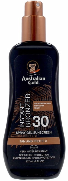 Żel-spray przeciwsłoneczny Australian Gold Instant Bronzer SPF 30 237 ml (0054402720950) - obraz 1