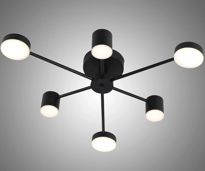 Люстра потолочная светодиодная-LED черная DIMMER 72w Sneha (9961867800/6 BLACK) - изображение 2