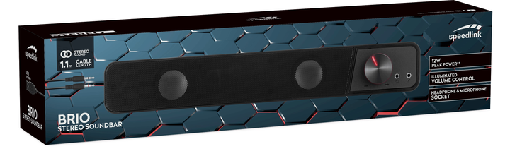 Акустична система SpeedLink BRIO Stereo Soundbar BLACK (4027301916676) - зображення 1