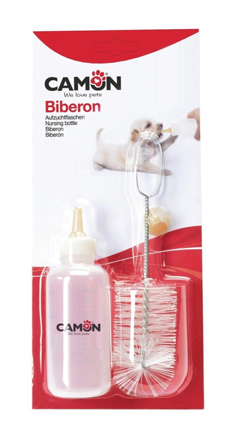 Butelka do karmienia zwierząt Camon z tarnikiem i smoczkiem 115 ml (8019808019383) - obraz 1