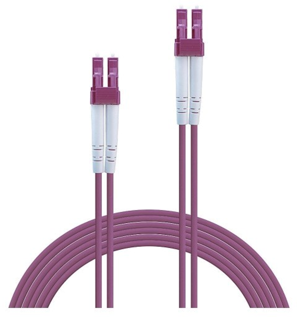 Patchcord światłowodowy Lindy LC/LC OM4 1 m Purple (4002888463409) - obraz 1